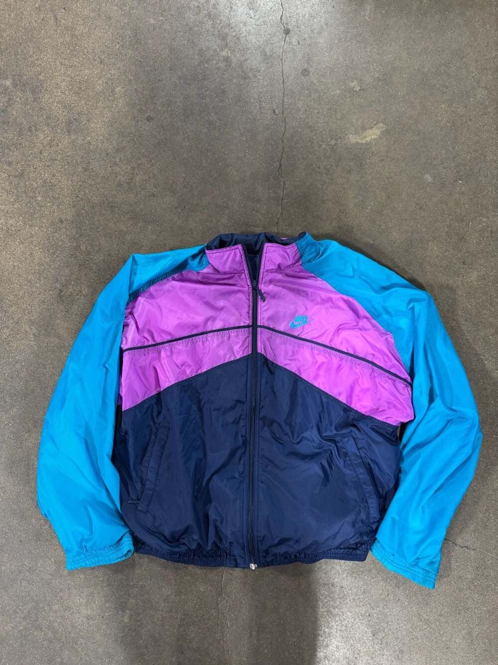 Vintage Nike Colorblock Nylon Full-Zip Windbreaker Jacket